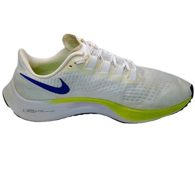 Nike Air Zoom Pegasus 37 Sneakers White Cyber Blue Yellow Sz 12.5 (BQ9646-102)