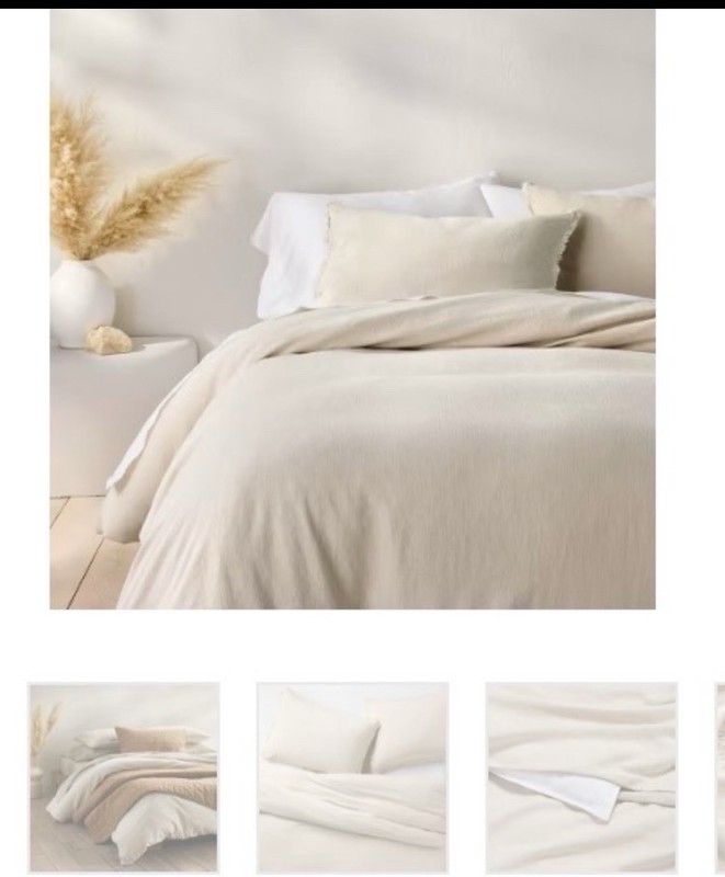 Casa Luna 2 Piece Set Down Queen/ Full Comforter Insert With Natural Duvet Cover