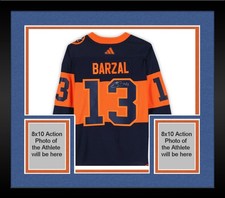 Framed Mathew Barzal Islanders Signed '24 Stadium Series Adidas Authentic Jersey