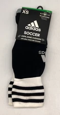Adidas Kids & Adult White and Black Climalite Soccer Socks w/ Copa Zone Cushion