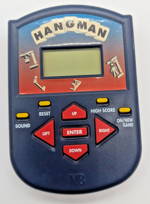 Vintage Milton Bradley Hangman Electronic Handheld Game - Retro 90s LCD Hasbro