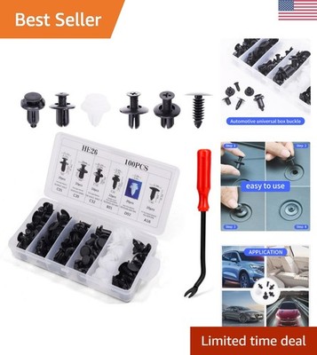 100 PCS Auto Clip Kit with 6 Sizes & 1 Remover - Organize and Repair Easily