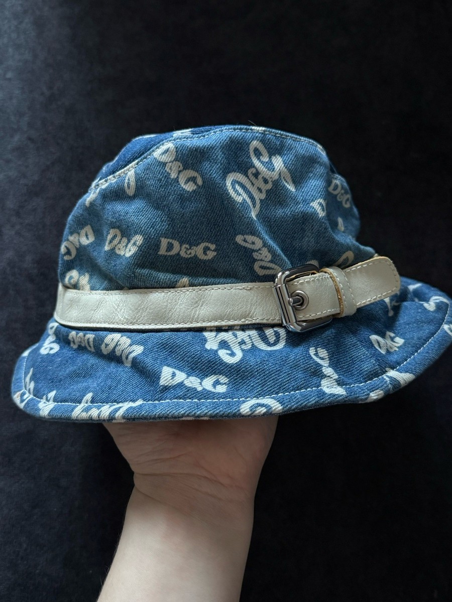 Rare DOLCE&GABBANA Hat Unisex Denim Blue Logo Monogram  display picture 2