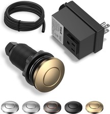 Garbage Disposal Air Switch Kit - UL Listed Wireless Sink Top Button Champagne