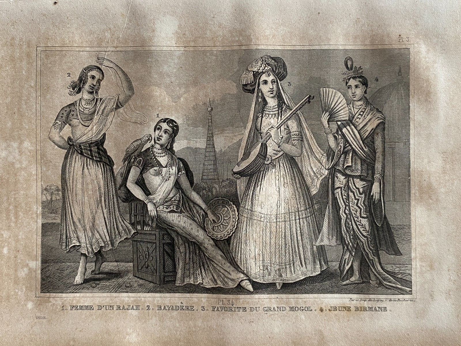 Grabado "Indias Orientales Mezquita De Mustapha Cerca De Beejapore - Indostán"