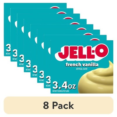 (8 pack) French Vanilla Instant Pudding & Pie Filling Mix, 3.4 oz Box
