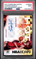 2021 PANINI NBA HOOPS HOT SIGNATURES ROOKIES GREEN ALPEREN SENGUN PSA 9 AUTO