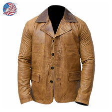 Arthur Morgan RDR2 Brown Leather Jacket Men's Western Cowboy Biker Coat Outfit