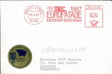 1967 Germany. Europa Day, Gross Gerau meter franking slogan postmark cover