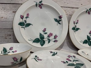 Vtg 1952 Easterling Radiance - 6 Pcs. 2 Dinner, 2 Salad, 2 Bowls Pink Rose NICE
