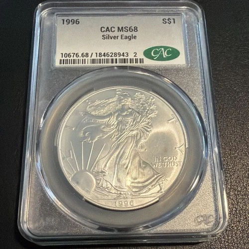 1996  1 oz. .999 American Silver Eagle CAC MS68