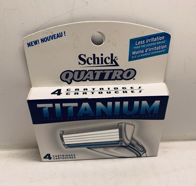 Schick Quattro Titanium for Men Razor Refills - 4 Cartridges NEW Sealed!