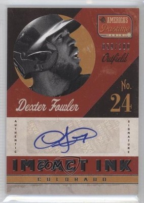 2013 Panini America's Pastime Impact Ink 59/100 Dexter Fowler #II-DX Auto 3p5
