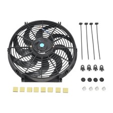 14 Slim Fan Push Pull Electric Radiator Engine Cooling 12v 90w Mount Kit Black