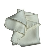 DELICATE UNBRANDED men  s Solid White Satin Pocket Square 18"/18" EX.CON