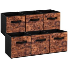 Fabric Storage Cubes 6 Pack Foldable Storage Bins With Handle 13 Inch Storage Ba