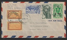 Kamerun Luftpost-Brief aus Douala nach Wooster/USA, 1949 #1083552