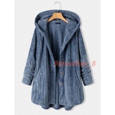 Women Elegant Winter Warm Fluffy Faux Fur Hooded Loose Jacket Outwear Coat Party