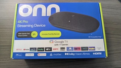 Onn 4K Pro Streaming Device Google TV 32GB Dolby Vision Atmos HDMI 2026 Model