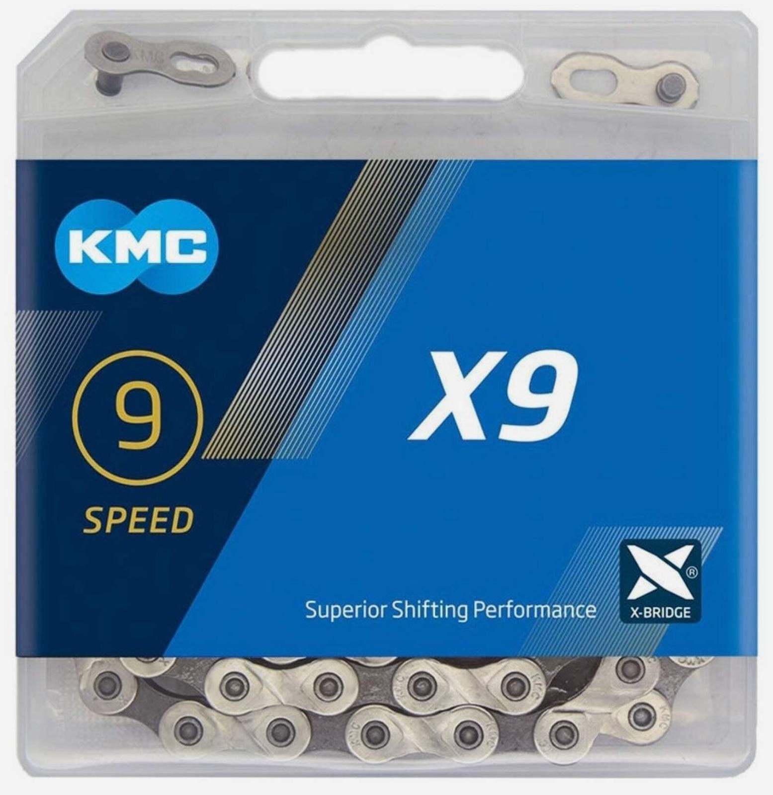 KMC X9 Silver/Grey 9 Speed Chain