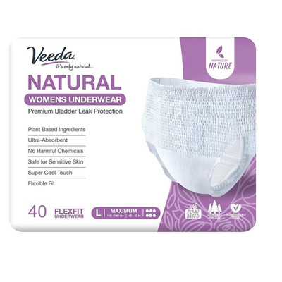 Veeda Natural Adult Incontinence Underwear For Women - Postpartum Underwear For
