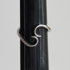 Sterling Silver Wave Ring  Modern Minimalist Design  Size 6.5  2.2g  925