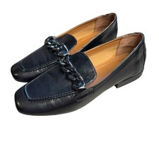 Donald Pliner Bethany Leather Loafer Patent Black Women  s Size 8.5 S1