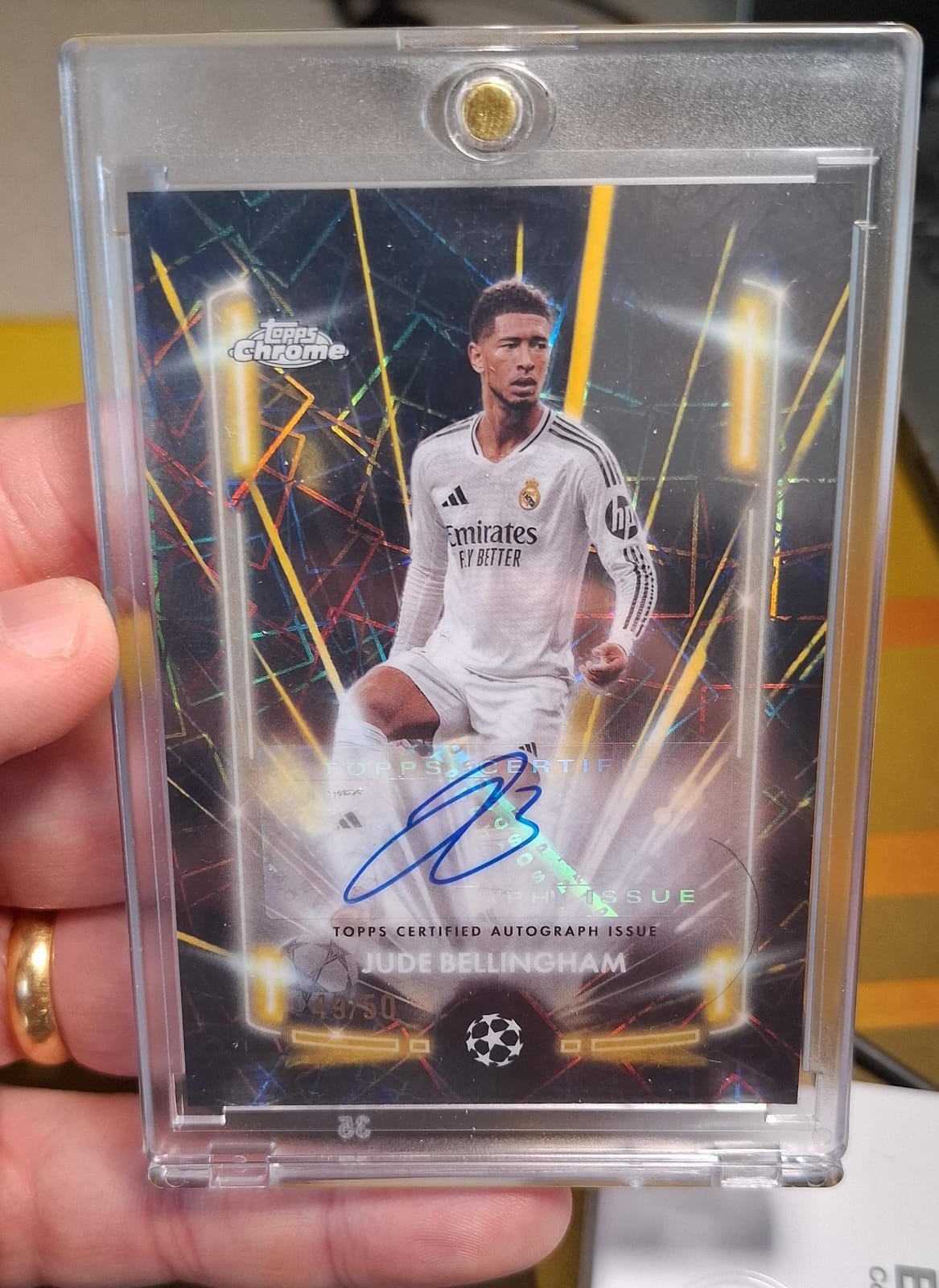 Topps Chrome Jude Bellingham Black Lazer Gold Auto 49/50 view 8