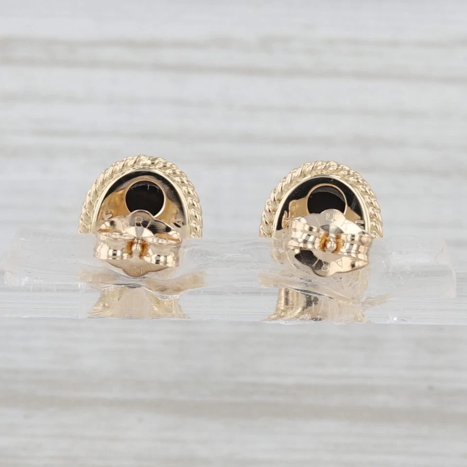 Pendientes De Stud Ovalados De Ónix En Oro Amarillo De 14k - Imagen 3 de 4
