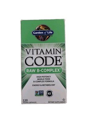 Garden of Life Vitamin Code Raw B-Complex, 120 Vegan Capsules -Exp: 01/2027 -NEW