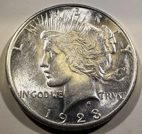 1923-S Peace Dollar, Typically Struck Lustrous Uncirculated BU+