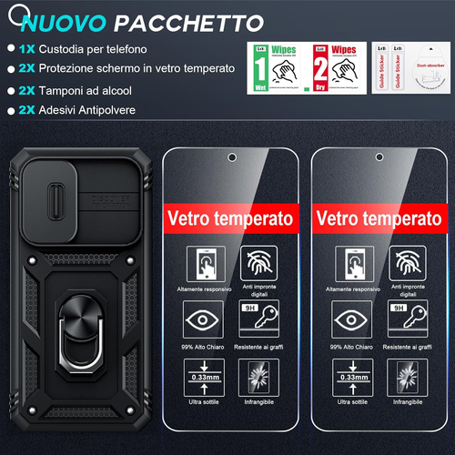 Cover per Samsung A56 5G Con Vetro Temperato [2 Pack],Custodia per Samsung Galax - Foto 9 di 12
