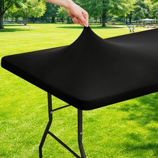 Rectangle Spandex Fitted Tablecloth 6FT Elastic Stretch Table Cover for Events