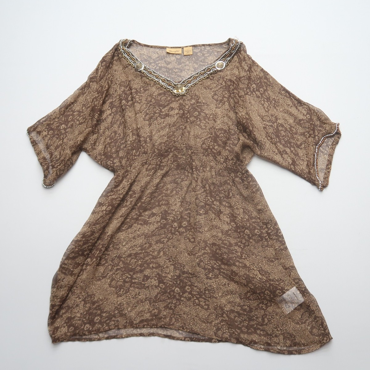 brown chiffon mini dress PALMA Ruffle Chiffon Mini Dress in Cocoa Brown main image 0