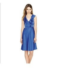 J Crew Blue Ruffle Dress Size 0