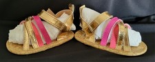 Carter  s Pretty Gold Sandals Size 0-3 Months  4 Inches Excellent Condition