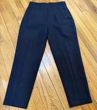 Zara Black High Waist Tapered Leg Dress Pants Women's Large