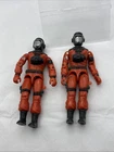 Lot of 2 Vintage G.I.JOE Action Figure Hasbro -BARBECUE (v1) FIRE FIGHTER (1985)