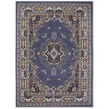Home Dynamix Sakarya Traditional Medallion Area Rug, Country Blue/Brown, 21"x35"
