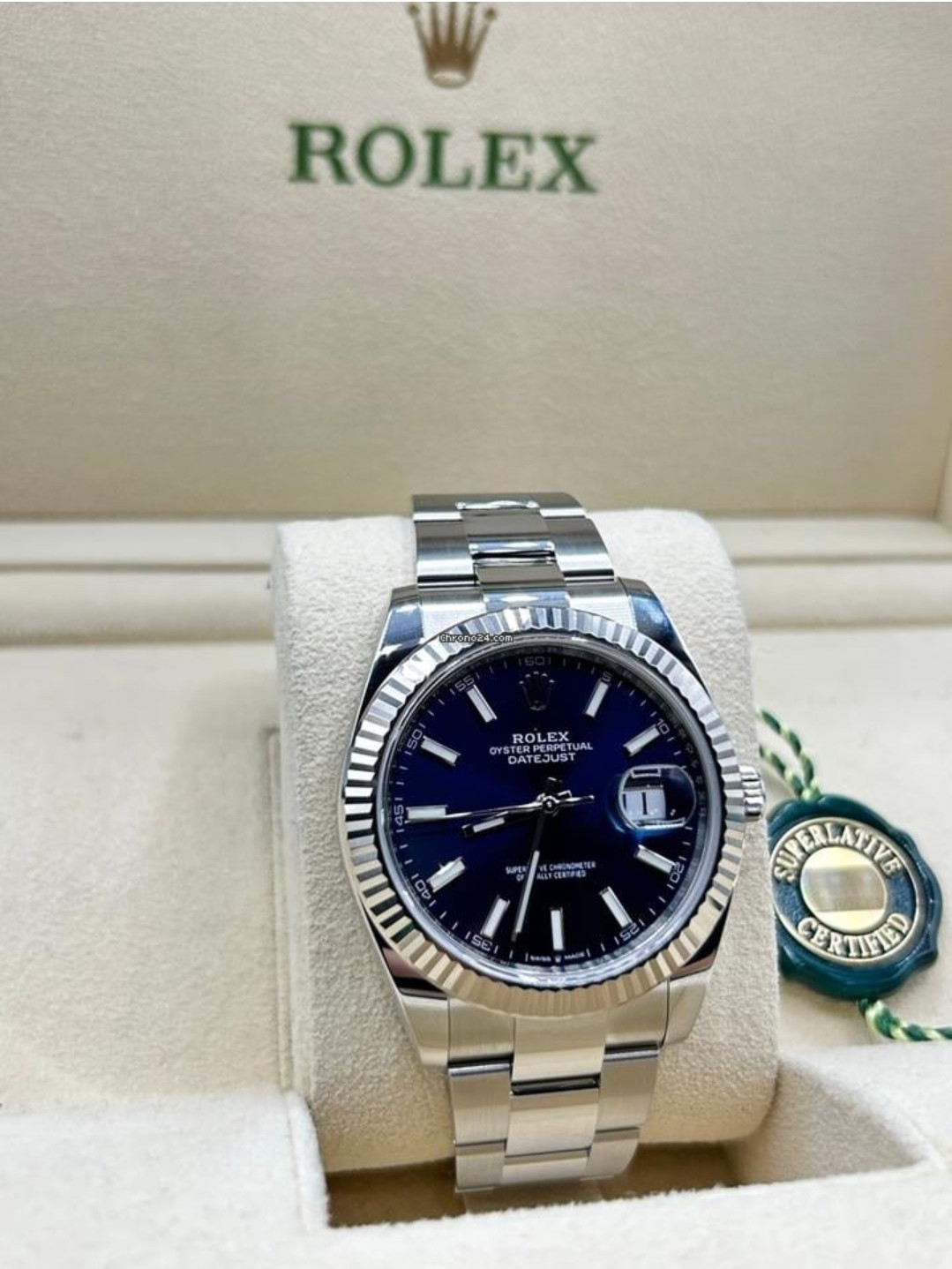 Rolex Datejust 41mm 126334 Blue Oyster Stainless Steel Watch 2024