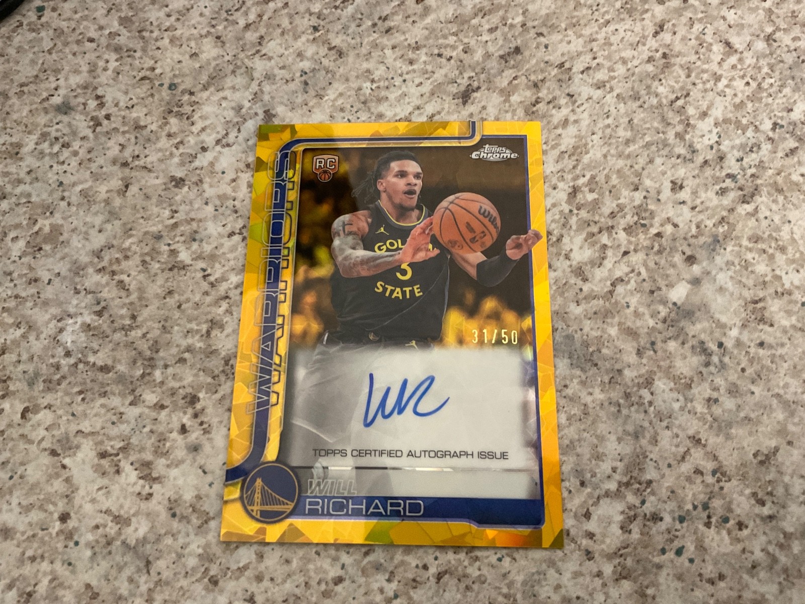 2025-26 TOPPS CHROME SAPPHIRE UPDATE Will Richard AUTO GOLD REFRACTOR RC #/50
