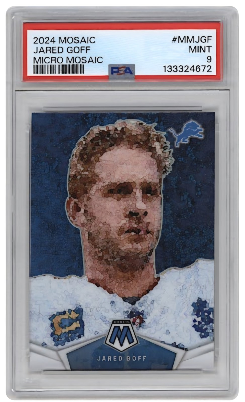 2024 Panini Mosaic Micro Mosaic Jared Goff #MM-JGF PSA 9 Detroit Lions Football