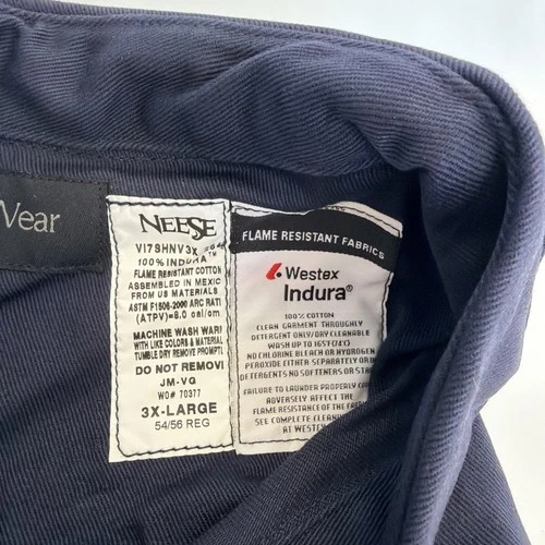 New Neese Wear Flame Resistant Coveralls Mens 3X Navy Blue Workwear Uniform image 2