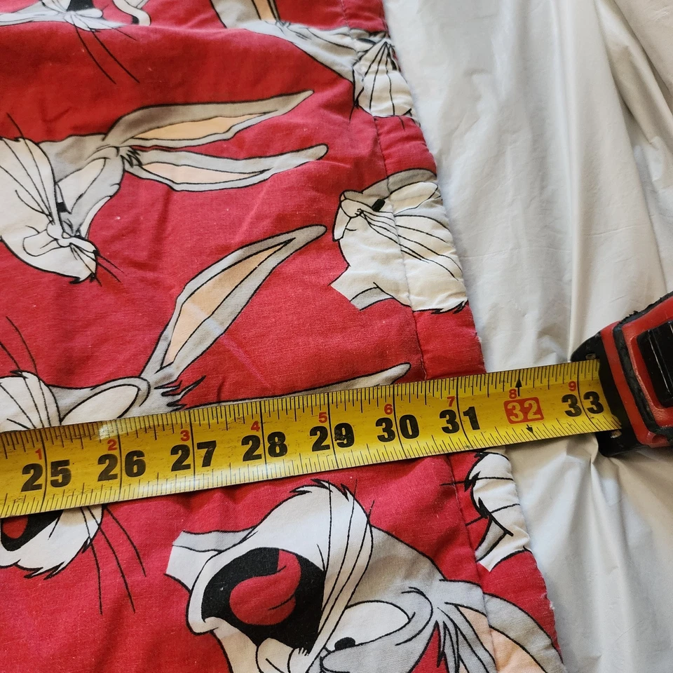 Bugs 兔子 Looney Tunes 棉红色毯子 婴儿 幼儿 手工制作  — 第 3/4 张图片