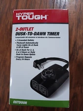 NEW!! Hyper Tough Outdoor Light Timer Photocell Dusk to Dawn Light Sensor Timer