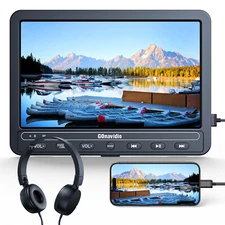 10.5"Car Headrest Dual DVD Player TV for Kids HDMI input USB SD Built in Battery