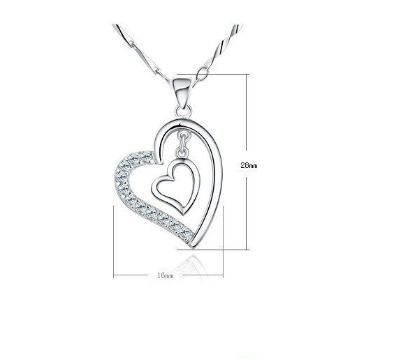 Single Diamond Necklace Sterling Silver Cubic Zirconia Water Drop - Foto 11