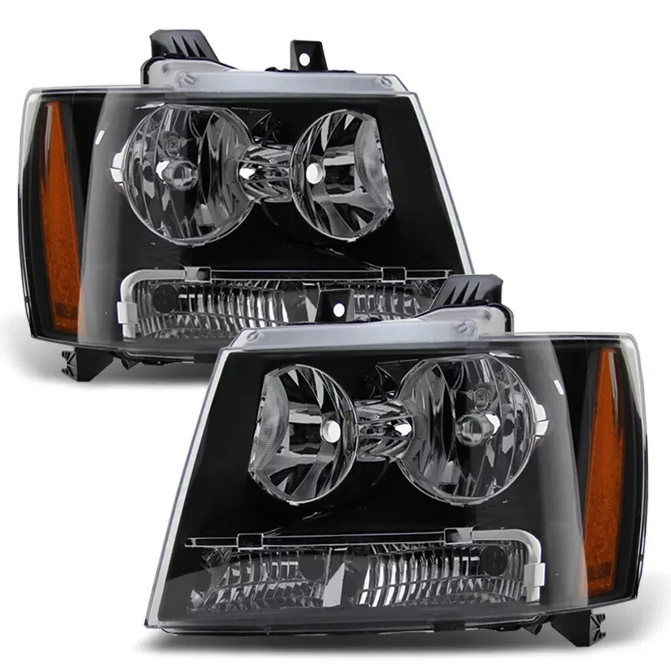 Faros luces faros negros para Chevy Tahoe Suburban Avalanche 2007-2014 Foto 2 de 4