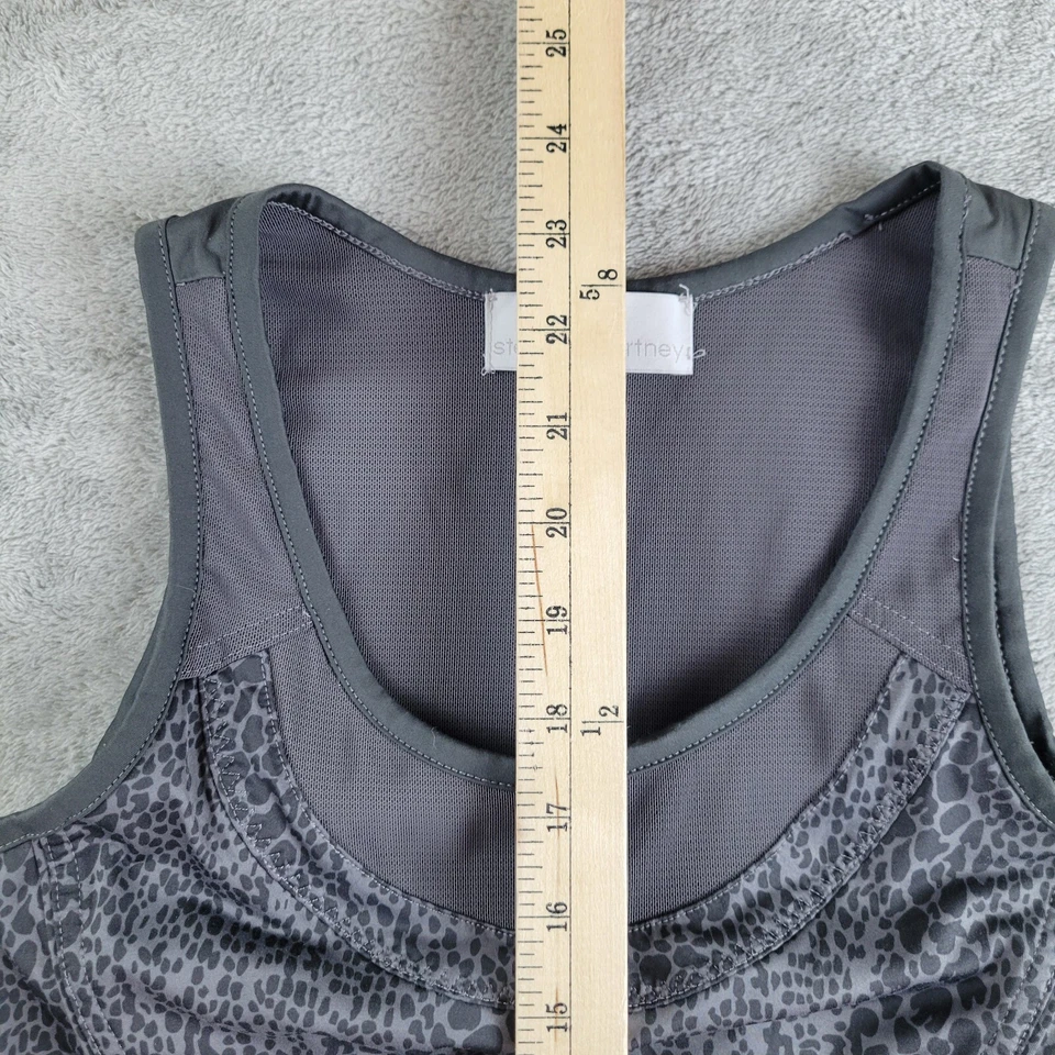 Adidas Stella McCartney Top Mujer Gris Negro Estampado Animal Sujetador Empuñado Ropa Activa Foto 4 de 4
