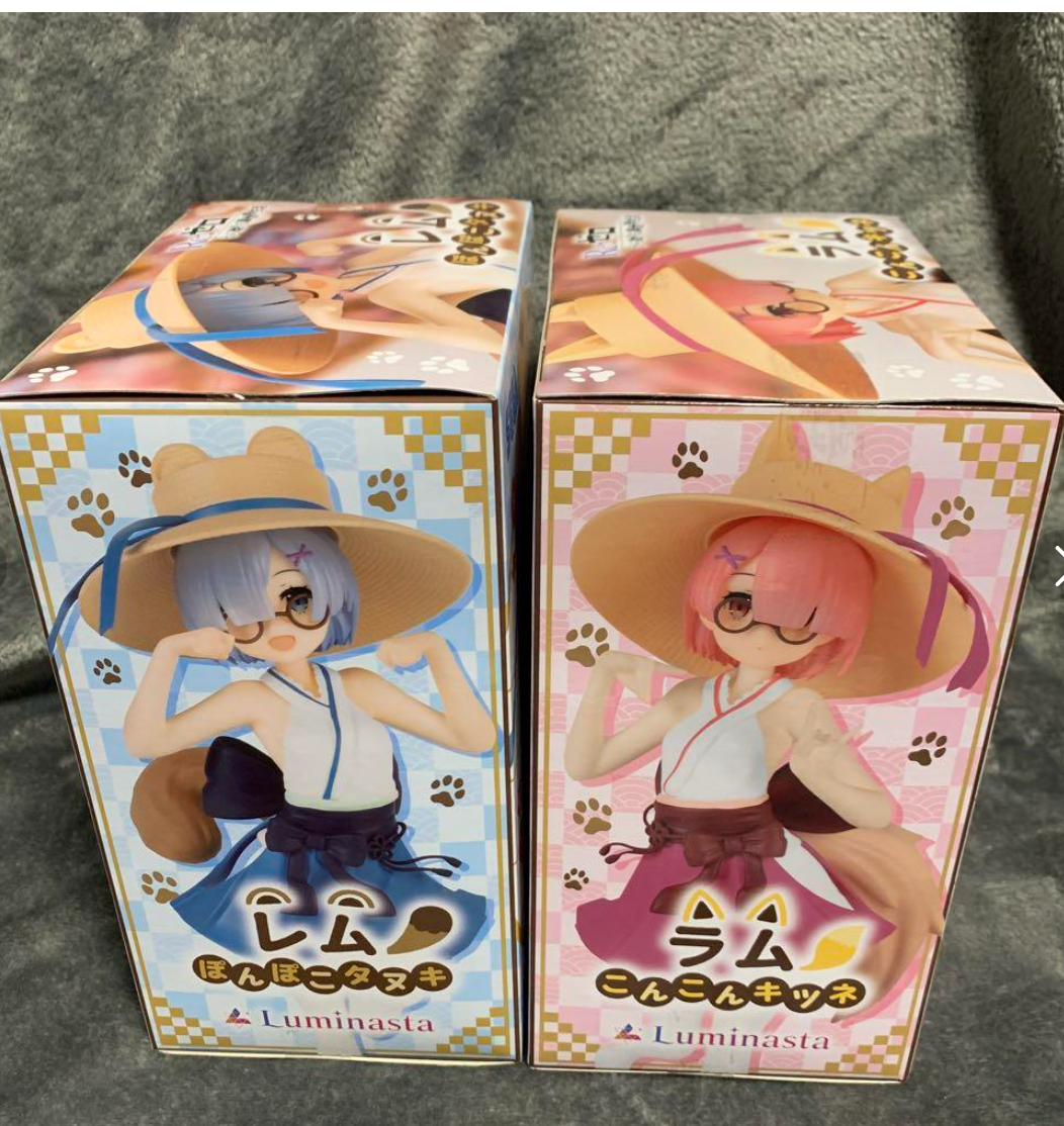 Re Zero Luminasta Figure Ram Konkon Fox Rem Ponpoko Raccoon Dog